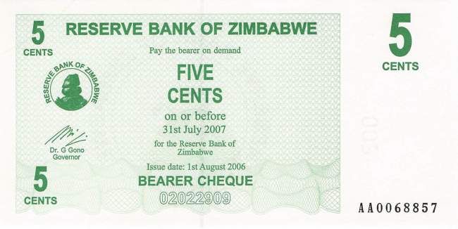 5 Cents Zimbabwe p.34 2006